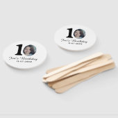 10 e verjaardag foto vetgedrukte brief kinder naam handwaaier (Niet-gemonteerd)