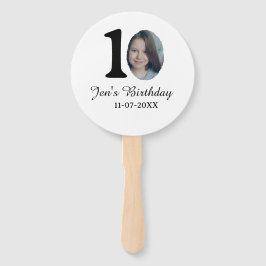 10 e verjaardag foto vetgedrukte brief kinder naam handwaaier