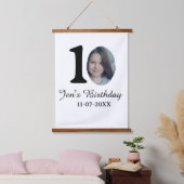 10 e verjaardag foto vetgedrukte brief kinder naam hangend wandkleed (Slaapkamer)