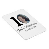 10 e verjaardag foto vetgedrukte brief kinder naam magneet (Rechterzijde)