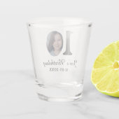 10 e verjaardag foto vetgedrukte brief kinder naam shot glas (Achterkant)