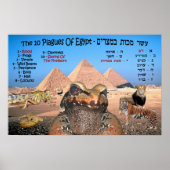 10 Egyptische vlaggen - Engels en Hebreeuws Poster (Voorkant)