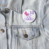 10 en feestdag ronde button 5,7 cm (In situ)