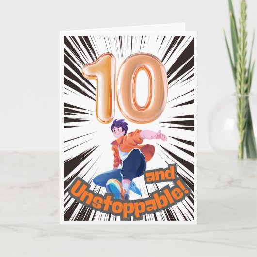 10 en onstoppelijke verjaardagskaart kaart (Voorkant)