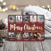 10 Foto Bourgondië Vrolijk Kerstfeest Moderne Coll Folie Feestdagenkaart