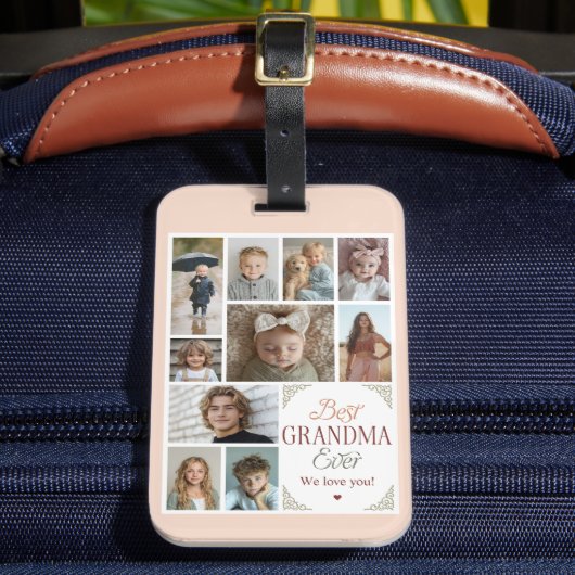 10 Foto Collage Beste Oma Ooit Bagagelabel (Voorkant Insitu 2)