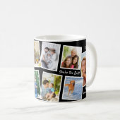 10 Foto Collage Black en White Persoonlijke pap Koffiemok (Voorkant rechts)