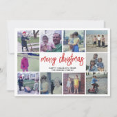10 Foto-collage - Blauwgroen kerst met fijne kerst Feestdagenkaart (Voorkant)