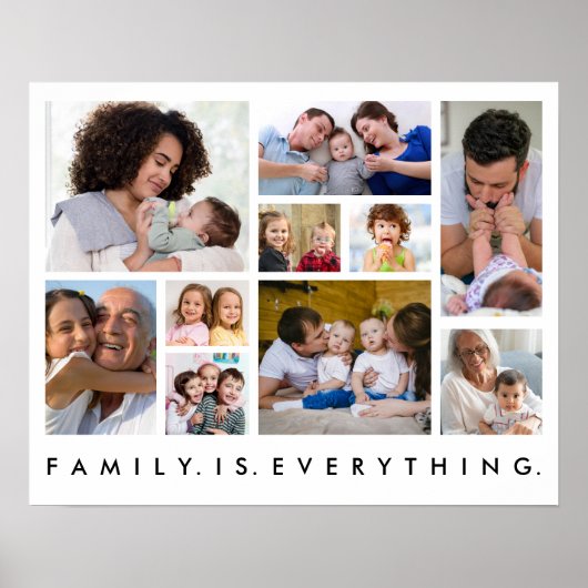 10 Foto Collage Familie Is Alles Citaat Wit Poster (Voorkant)