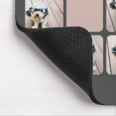 10 Foto Collage Gray Blush Pink Coral Script Name Muismat (Hoek)