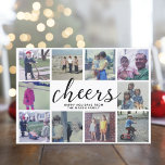 10 Foto-collage-kaas met zwarte grijze strepen Feestdagenkaart<br><div class="desc">Gebruik 10 vierkante foto's en maak een unieke en trendy Kerstak groet met een groot modern manuscript op de voorkant en een eenvoudig patroon op de rug. Als u om het even wat rond moet bewegen,  klik op de aanpassingsknoop om veranderingen aan te brengen.</div>