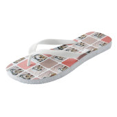 10 Foto Collage - kleurrijk raster perzikkoraalroz Teenslippers (Schuin)