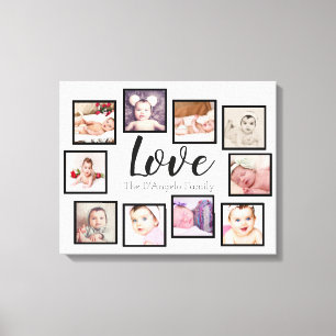 10 Foto Collage Love Family Canvas Afdruk
