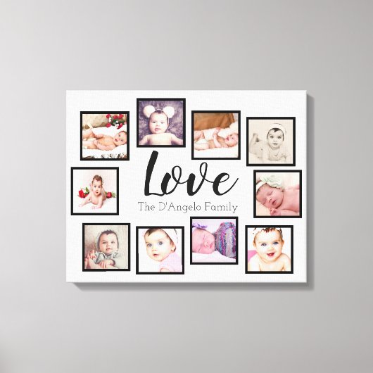 10 Foto Collage Love Family Canvas Afdruk (Voorkant)