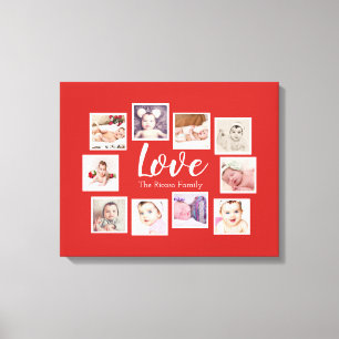 10 Foto Collage Love Family Canvas Afdruk