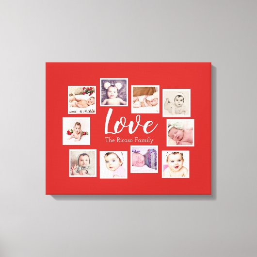 10 Foto Collage Love Family Canvas Afdruk (Voorkant)