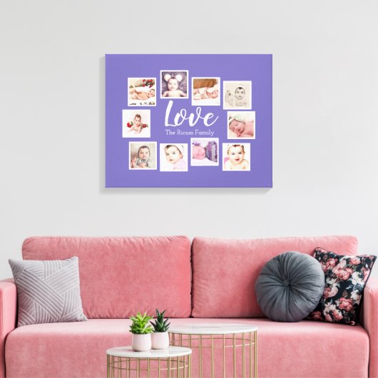 10 Foto Collage Love Family Canvas Afdruk (Insitu (Woonkamer))
