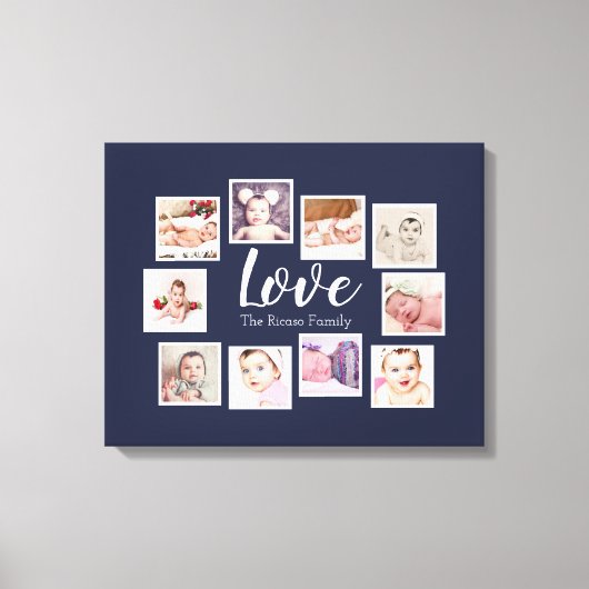 10 Foto Collage Love Family Canvas Afdruk (Voorkant)