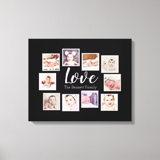 10 Foto Collage Love Family Canvas Afdruk (Voorkant)