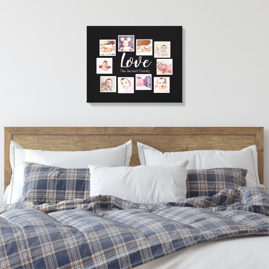 10 Foto Collage Love Family Canvas Afdruk (Insitu (Slaapkamer))