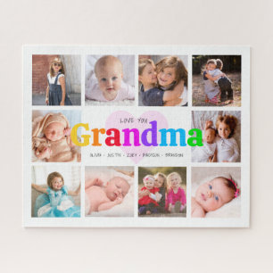 10 Foto Collage Love You Grandma Colorful Modern Legpuzzel