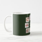 10 Foto collage met gepersonaliseerde tekst Groen Koffiemok (Links)