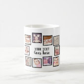 10 Foto collage met gepersonaliseerde tekst wit Koffiemok (Center)