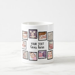 10 Foto collage met gepersonaliseerde tekst wit Koffiemok