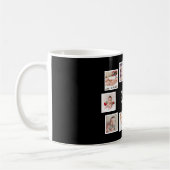 10 Foto collage met gepersonaliseerde tekst zwart Koffiemok (Links)