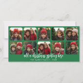 10 Foto collage - Minimale pretkerst - groen Feestdagenkaart (Voorkant)