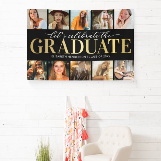 10 Foto Collage Modern Graduation Party Spandoek (Insitu)