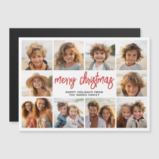 10 foto-collage - moderne kerstkaartmagneet