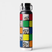 10 foto collage moderne kubus rood blauw groen gee waterfles (Achterkant)