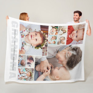 10-Foto Collage Oma Cadeau Fleece Deken
