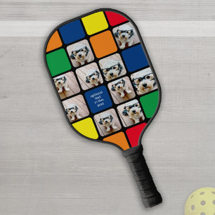10 Foto-collage - Snelheidsbedekking primaire kleu Pickleball Paddle