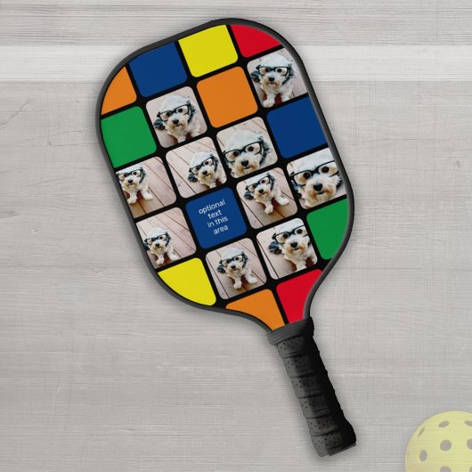 10 Foto-collage - Snelheidsbedekking primaire kleu Pickleball Paddle