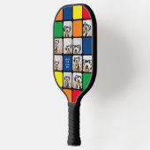 10 Foto-collage - Snelheidsbedekking primaire kleu Pickleball Paddle (Links)