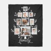 10-foto collage stamboom hart bladeren fleece deken (Voorkant)