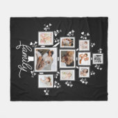 10-foto collage stamboom hart bladeren fleece deken (Voorkant (Horizontaal))
