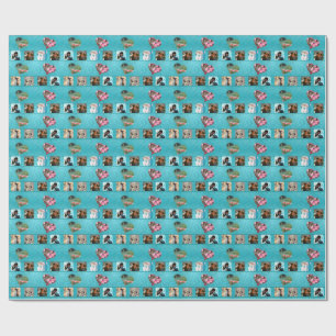 10 foto collage waterblauw marmer en hart cadeaupapier