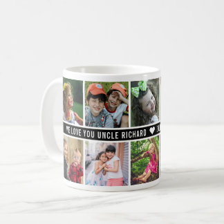 10 Foto Collage We houden van jou Oom Zwart Wit Koffiemok