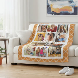 10 Foto Elegant Modern Brown Pset Stylish Name Fleece Deken