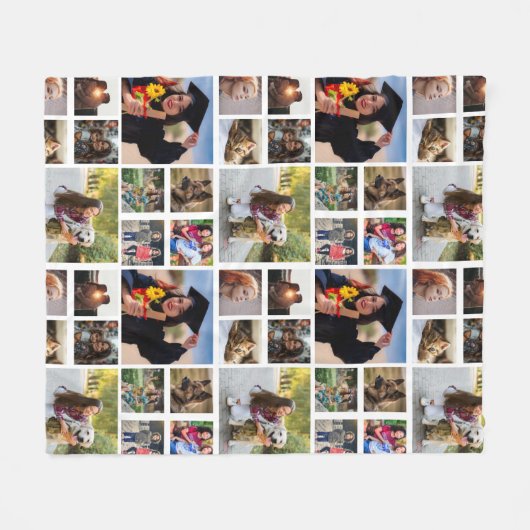 10 foto gepersonaliseerde Fleece Deken (Voorkant (Horizontaal))