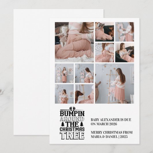 10 Foto Kerstboom Zwangerschapsaankondiging Feestdagenkaart (Voorkant / Achterkant)