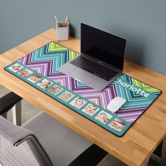 10 Foto Kleurrijke ZigZag Gepersonaliseerd Bureaumat (Kantoor 2)