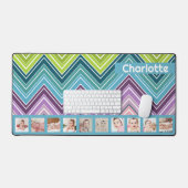 10 Foto Kleurrijke ZigZag Gepersonaliseerd Bureaumat (Keyboard & Muis)