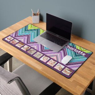 10 Foto Kleurrijke ZigZag Gepersonaliseerd Bureaumat