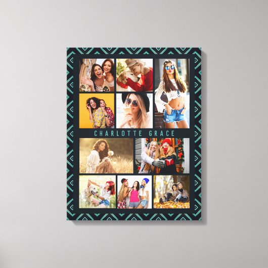 10 Foto Modern Geometric Stylish Name Canvas Afdruk (Voorkant)