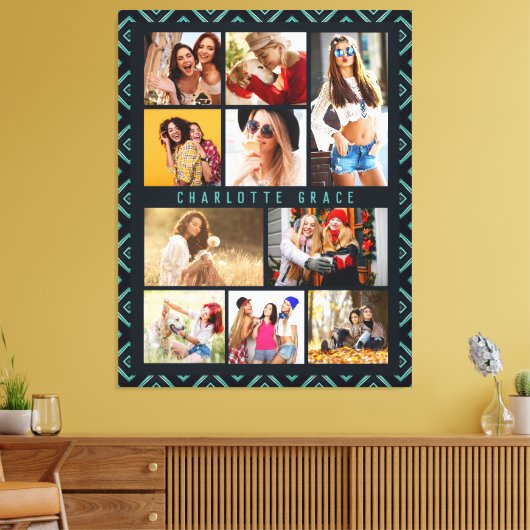 10 Foto Modern Geometric Stylish Name Canvas Afdruk (Insitu (Woonkamer))