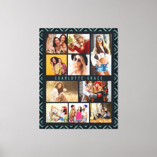 10 Foto Modern Geometric Stylish Name Canvas Afdruk (Voorkant)